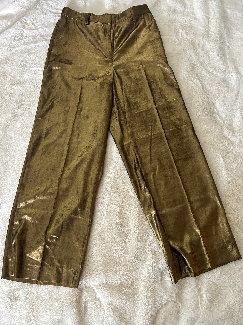Express NWT Metallic Gold Dress Pants | $125 Retail | Statement Party Pants
